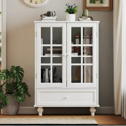 Minimalist White Buffet Cabinet