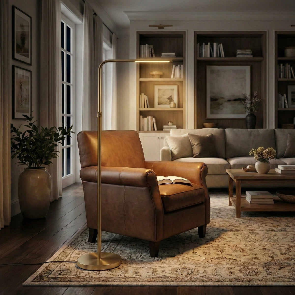 Brassed Gold Floor Lamp