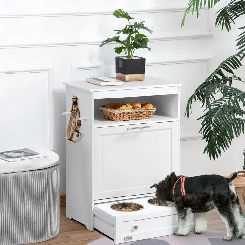Lockable Pet Feeder Station White