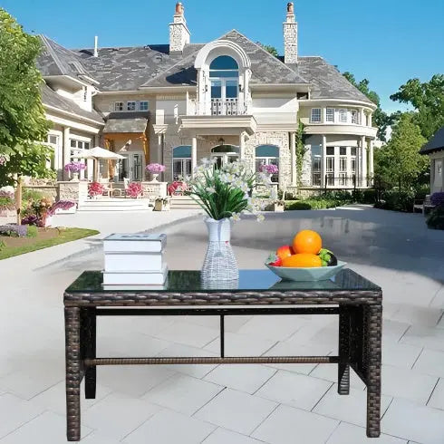 Glass Top Outdoor Coffee Table