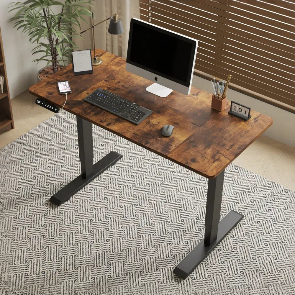 Electric Standing Desk 48in Rustic Brown